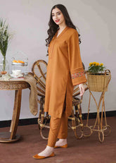 Kp500-3PC Dhanak suit with Embroidered Dhanak Shawll